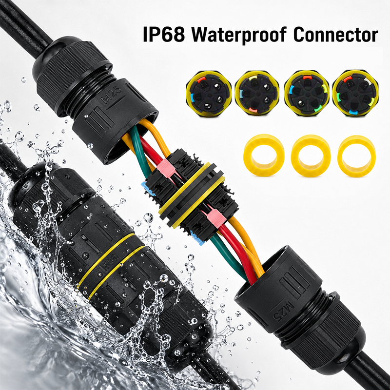 Push Fit Connector - IP68 M25 Waterproof Quick Wire Connector