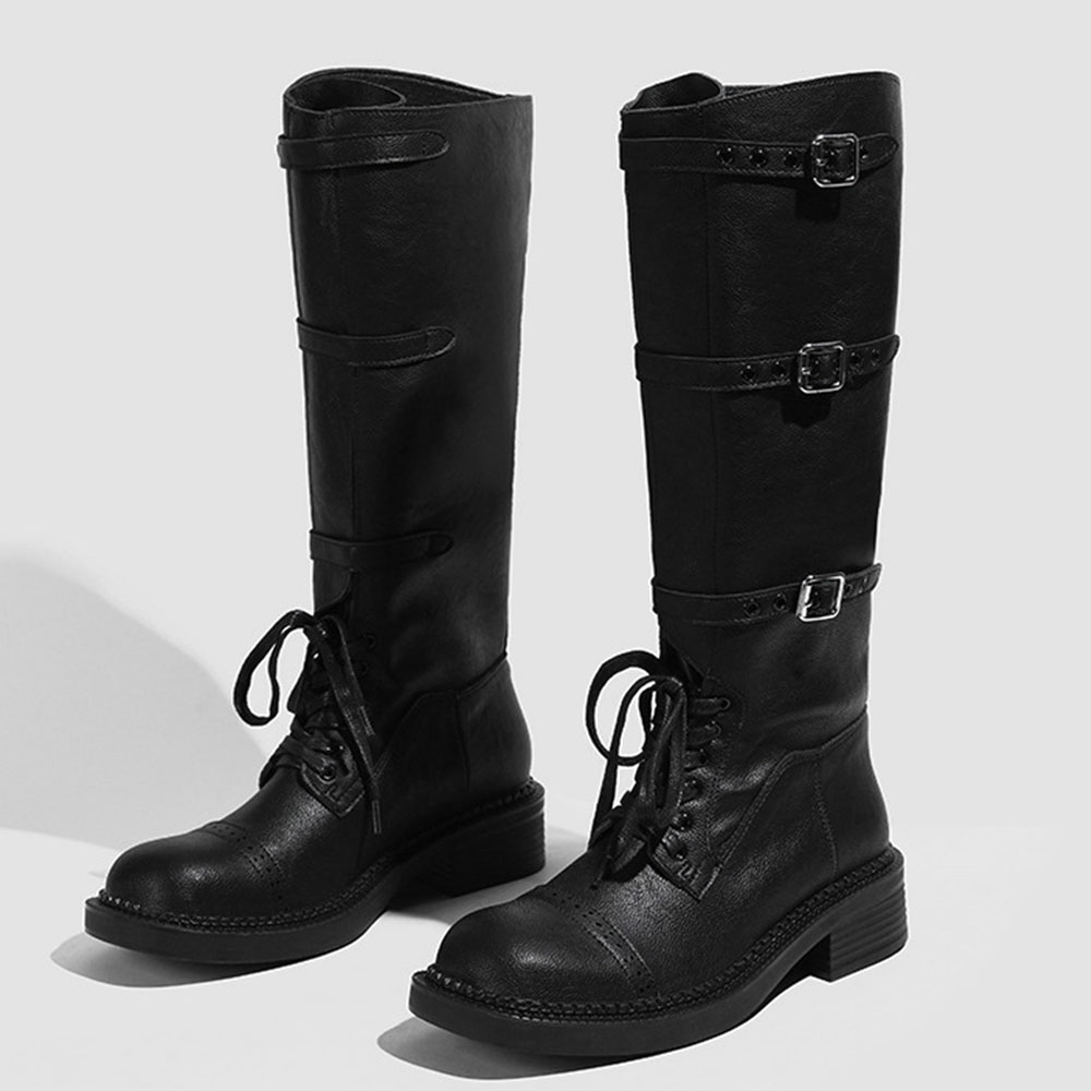 Women's Knee High Boots Vintag - Pipe Bending Spring 리뷰 및 가격