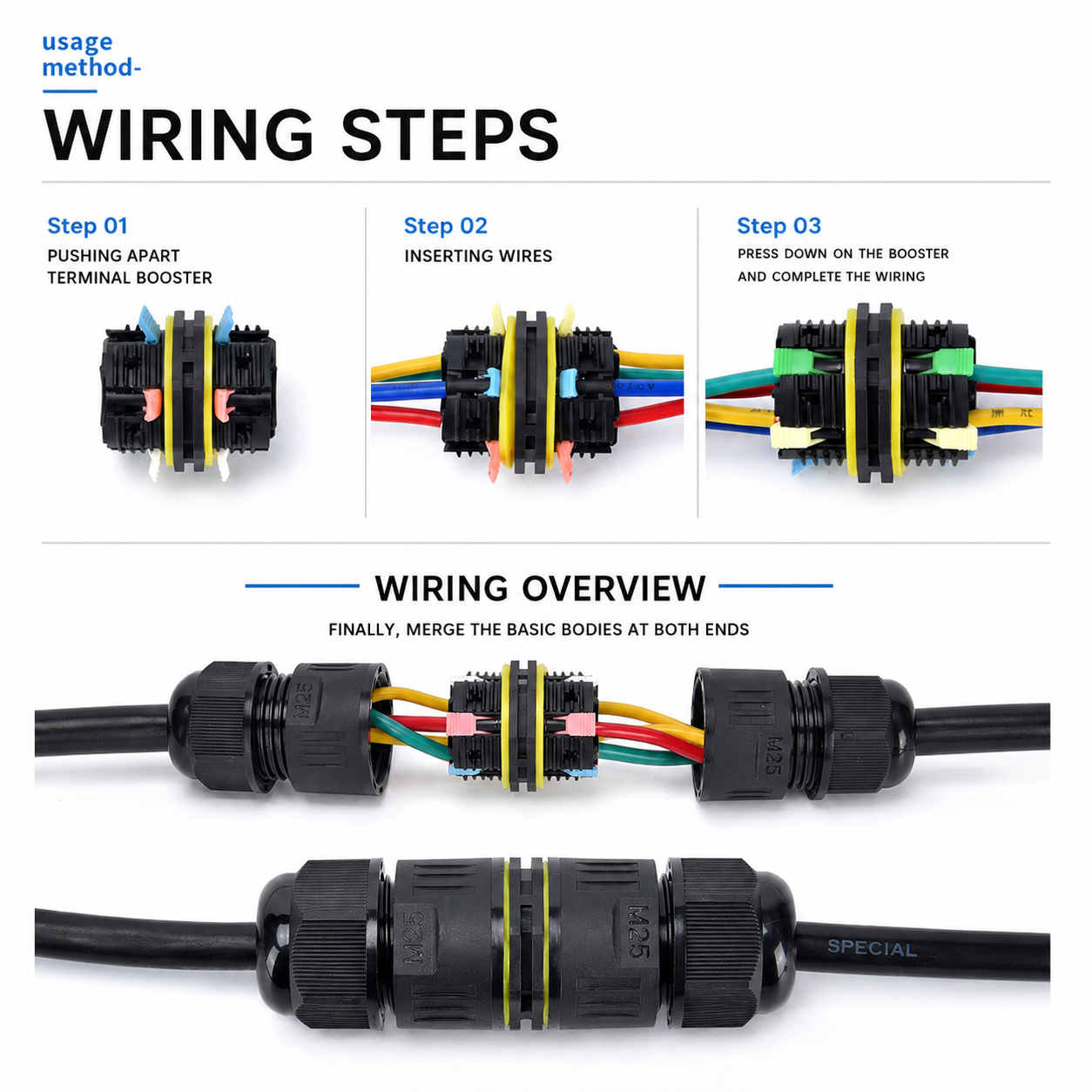 IP68 M25 Waterproof Quick Wire - Push Fit Connector 리뷰 및 가격
