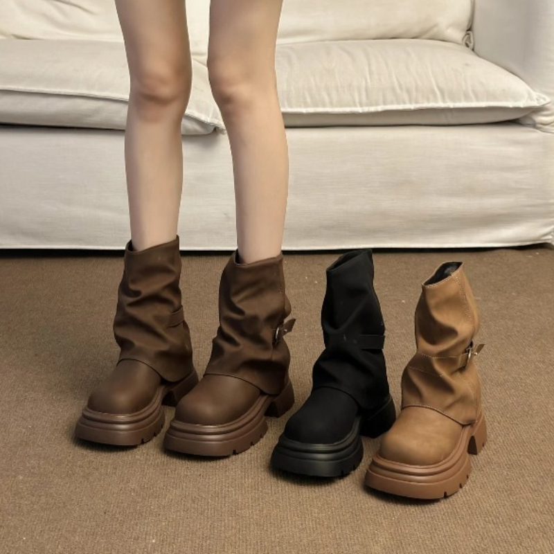 Women's Thick Bottom Boots Bri - Pipe Bending Spring 리뷰 및 가격